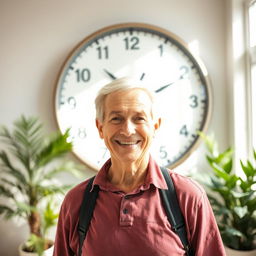 A healthy older individual with a youthful appearance, radiating vitality and well-being