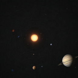 A detailed solar system with all the planets, sun, and asteroid belt