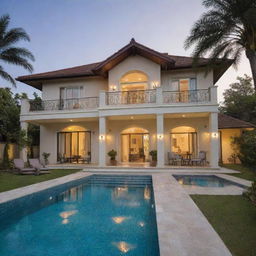 A luxurious villa-style house