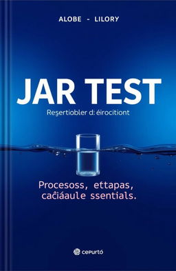 A book cover design featuring a deep blue gradient background symbolizing the depth and purity of water, with a rich dark blue at the top fading into a lighter blue at the bottom