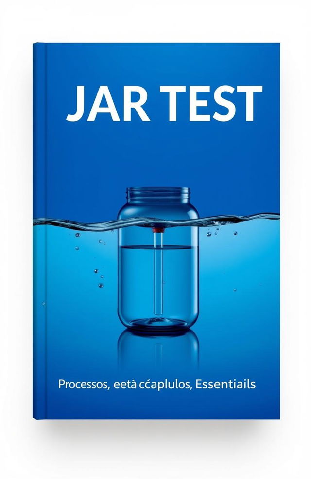 A book cover design featuring a deep blue gradient background symbolizing the depth and purity of water, with a rich dark blue at the top fading into a lighter blue at the bottom