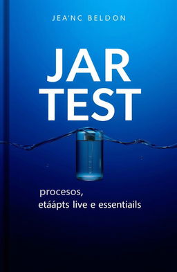 A book cover design featuring a deep blue gradient background symbolizing the depth and purity of water, with a rich dark blue at the top fading into a lighter blue at the bottom