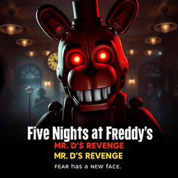 An epic movie poster for a Five Nights at Freddy's (FNAF) film featuring a character named Mr