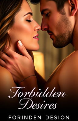 An intimate moment between a couple in a softly lit room, their faces close together, eyes locked in a passionate gaze
