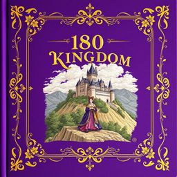 An 1800s style book cover featuring a majestic amethyst color theme, evoking a sense of royalty and grandeur
