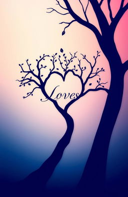 A visually striking image featuring a soft gradient background transitioning from deep blue at the bottom, symbolizing anxiety and loss, to warm pastel pink at the top, representing love and healing