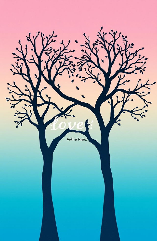 A visually striking image featuring a soft gradient background transitioning from deep blue at the bottom, symbolizing anxiety and loss, to warm pastel pink at the top, representing love and healing