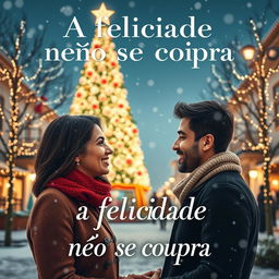 A book cover design titled 'A felicidade não se compra'