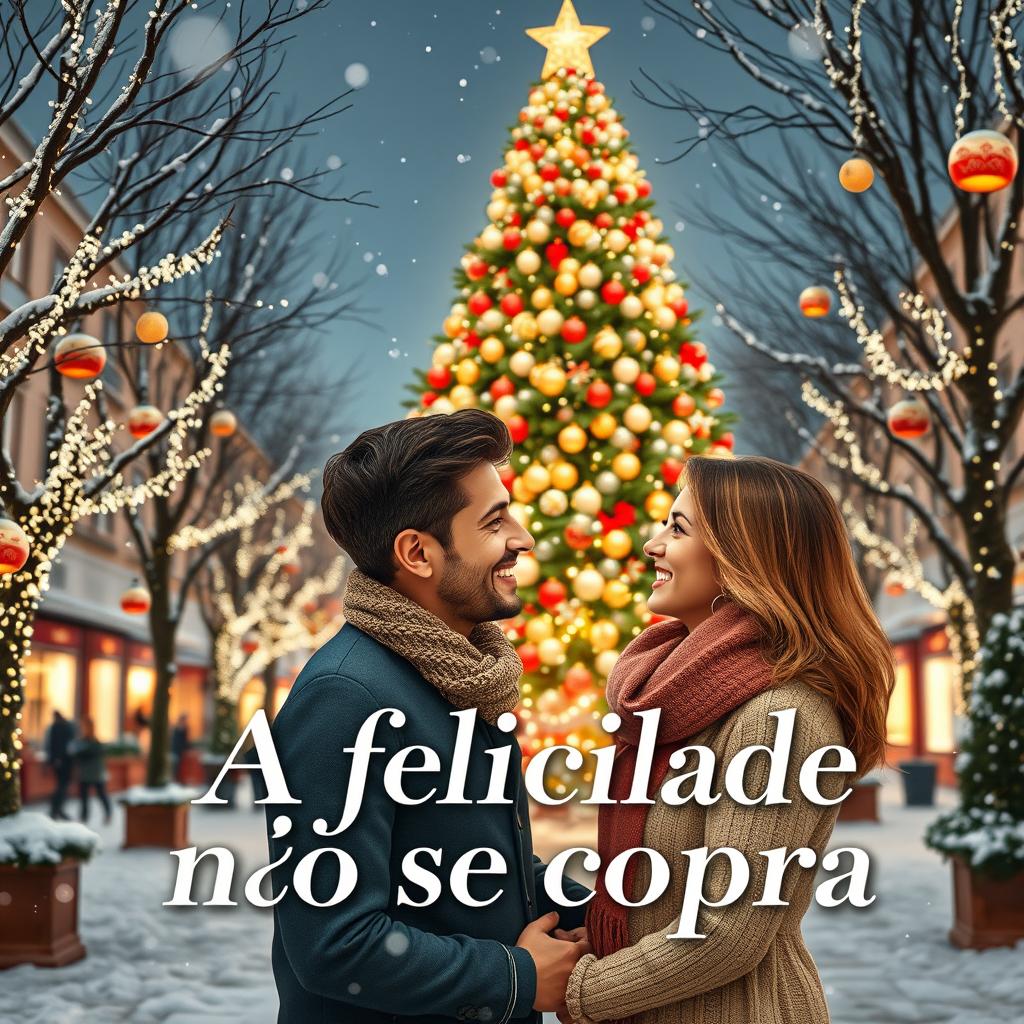 A book cover design titled 'A felicidade não se compra'