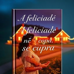 A captivating book cover featuring the title 'A felicidade não se compra' in elegant typography