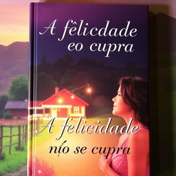 A captivating book cover featuring the title 'A felicidade não se compra' in elegant typography
