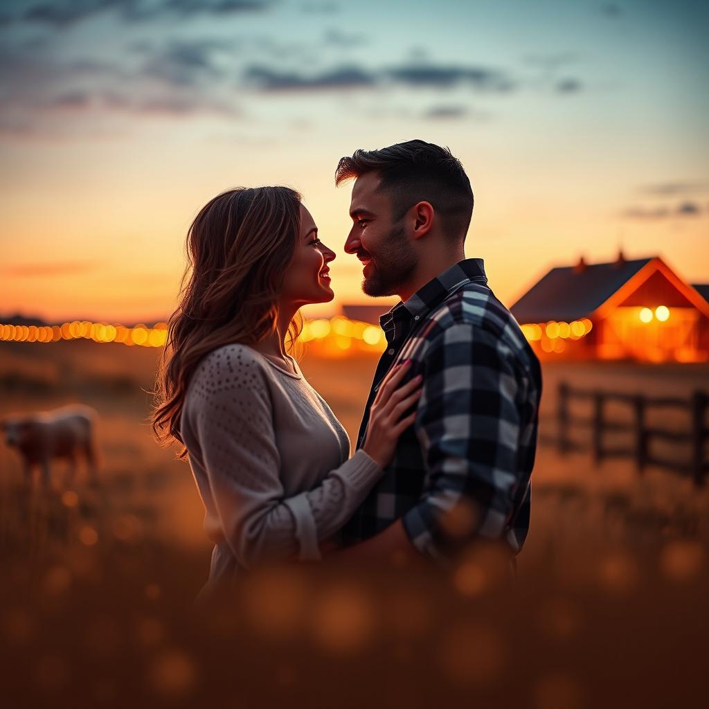 A captivating book cover featuring a couple gazing into each other's eyes, radiating love and tenderness