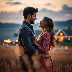 A captivating book cover featuring a couple gazing into each other's eyes, radiating love and tenderness