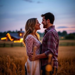 A captivating book cover featuring a couple gazing into each other's eyes, radiating love and tenderness
