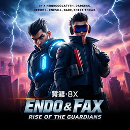 An epic movie poster showcasing two main characters, Endo and Fax