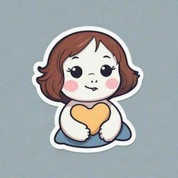 A simplified 2D illustration of an endearing sticker design, ideal for printed art.