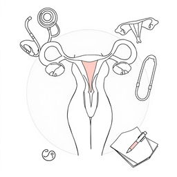 An outline drawing representing the concept of gynecology
