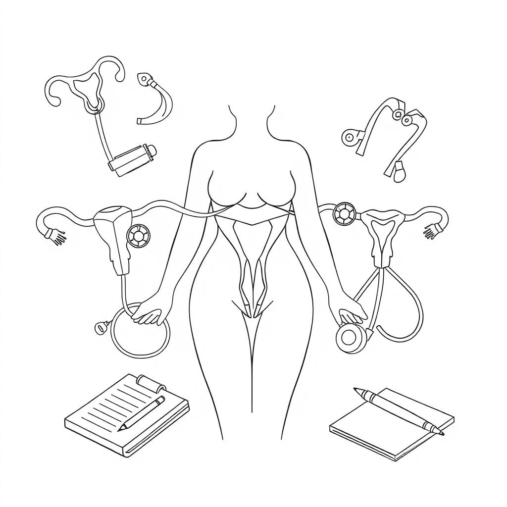 An outline drawing representing the concept of gynecology