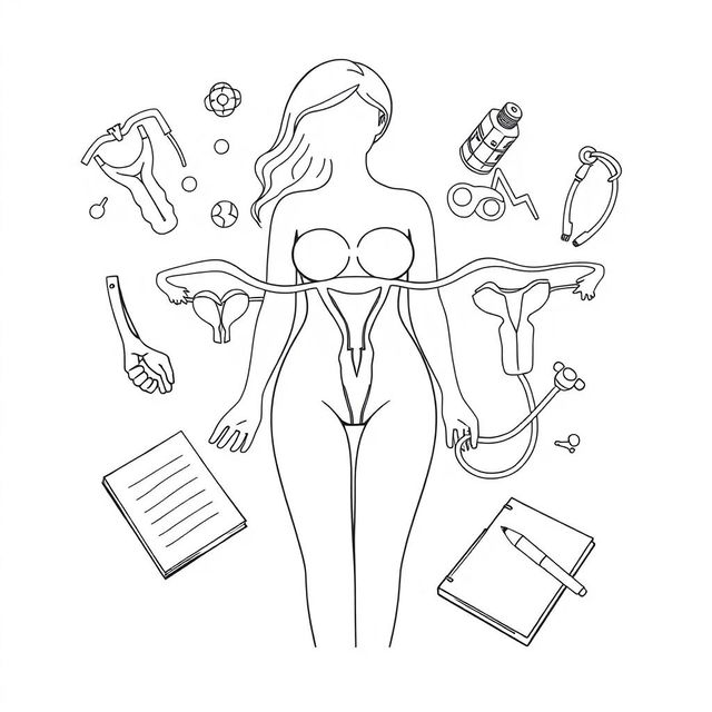 An outline drawing representing the concept of gynecology