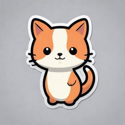 A simplified 2D illustration of an endearing sticker design, ideal for printed art.