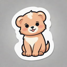 A simplified 2D illustration of an endearing sticker design, ideal for printed art.