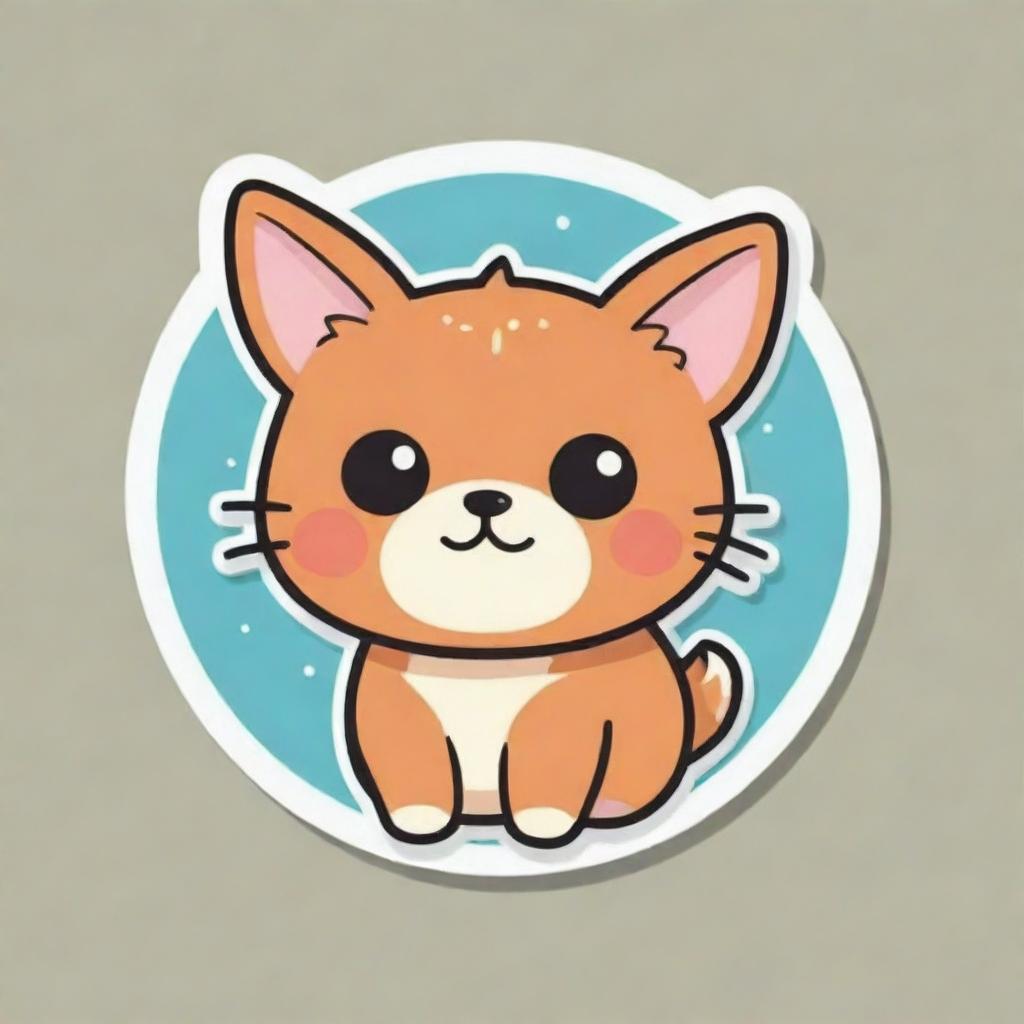 A 2D illustration featuring a simple, cute sticker design intended for print art.