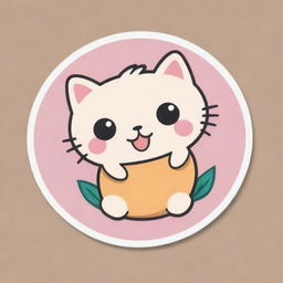 A 2D illustration featuring a simple, cute sticker design intended for print art.