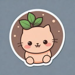 2D illustration of a simple and cute sticker design suitable for print art.