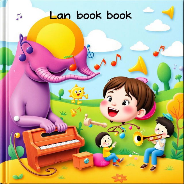 A colorful children's book cover featuring a playful scene