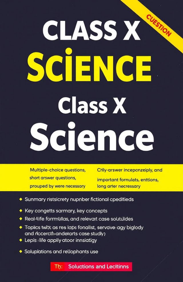 A comprehensive question bank for Class X Science, covering all chapters from the latest syllabus