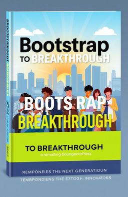 A vibrant and inspirational book cover design for 'Bootstrap to Breakthrough', aimed at young entrepreneurs