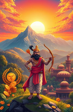A visually stunning illustration depicting the essence of success inspired by the themes of the Ramayana