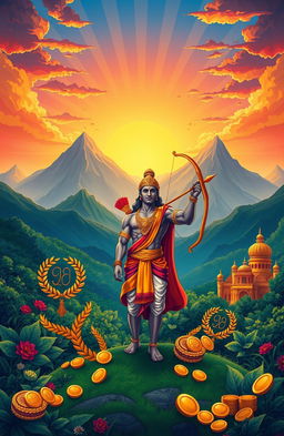 A visually stunning illustration depicting the essence of success inspired by the themes of the Ramayana