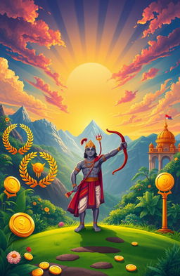 A visually stunning illustration depicting the essence of success inspired by the themes of the Ramayana
