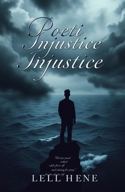 A hauntingly beautiful book cover for a fictional novel titled "Poetic Injustice"