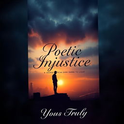A hauntingly beautiful book cover for the novel "Poetic Injustice"