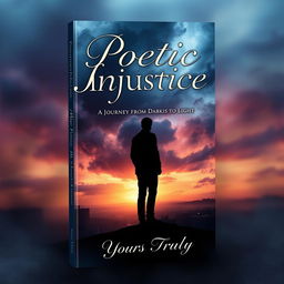 A hauntingly beautiful book cover for the novel "Poetic Injustice"