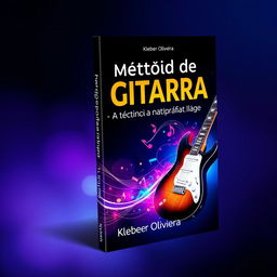 A sleek, modern e-book cover design for 'Método de Guitarra - A técnica na prática' by Kleber Oliveira