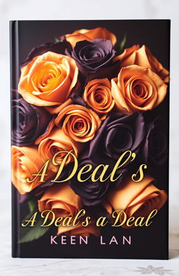 A captivating book cover featuring a striking arrangement of gold and black roses intertwined elegantly