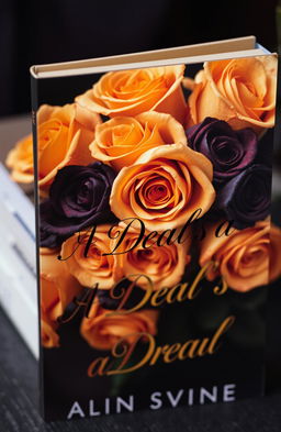 A captivating book cover featuring a striking arrangement of gold and black roses intertwined elegantly