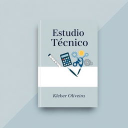 A minimalist and professional e-book cover design for 'Estudo Técnico' by Kleber Oliveira