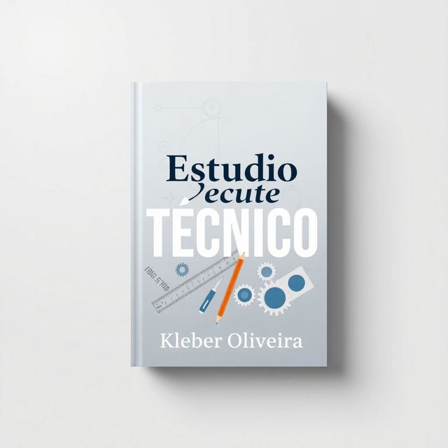 A minimalist and professional e-book cover design for 'Estudo Técnico' by Kleber Oliveira