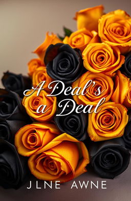 A visually striking book cover featuring an arrangement of vibrant gold and deep black roses