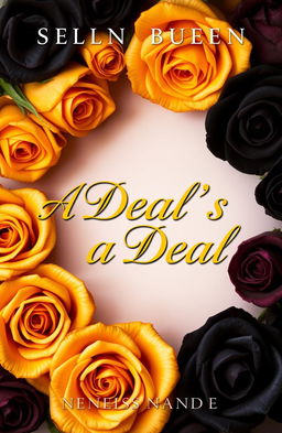 A visually striking book cover featuring an arrangement of vibrant gold and deep black roses