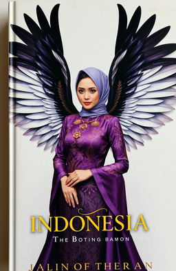 A mesmerizing book cover featuring a central icon of an Indonesian woman wearing a traditional kebaya, elegantly detailed and adorned in rich textures