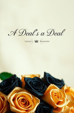 A stunning arrangement of gold and black roses set against a soft, blurred background