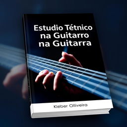 A visually captivating e-book cover design for 'Estudo Técnico na Guitarra' by Kleber Oliveira