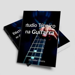 A visually captivating e-book cover design for 'Estudo Técnico na Guitarra' by Kleber Oliveira