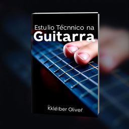 A visually captivating e-book cover design for 'Estudo Técnico na Guitarra' by Kleber Oliveira