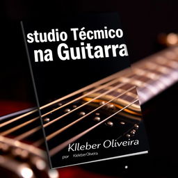 A sleek and modern e-book cover design for 'Estudo Técnico na Guitarra' by Kleber Oliveira